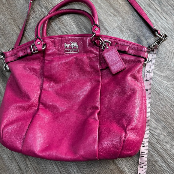 Coach Madison Leather Lindsey Satchel Shoulder/Crossbody Pink - Picture 7 of 9